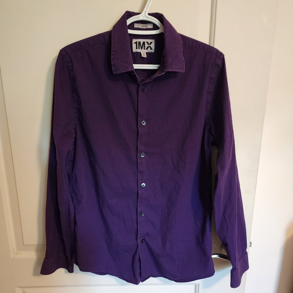 Express Men's Button-Down Shirt - Med. 15-15.5 collar- Purple